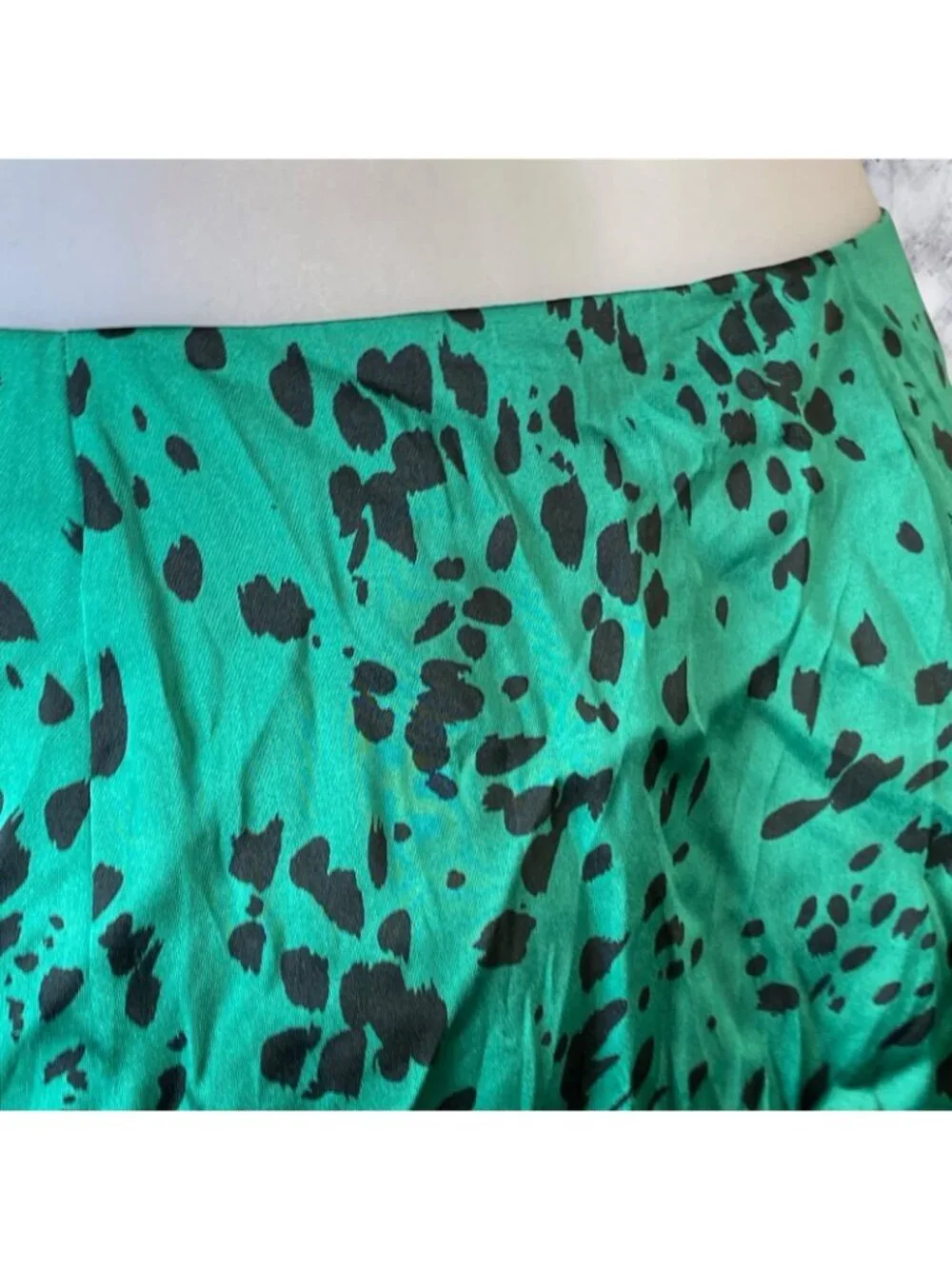 L'Academie The Jenny Mini Skirt in Jade Dalmatian